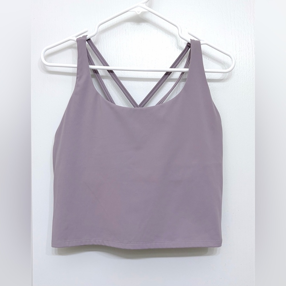 HeyNuts Strappy Back Sports Bra XL Lavender Yoga Workout Tank